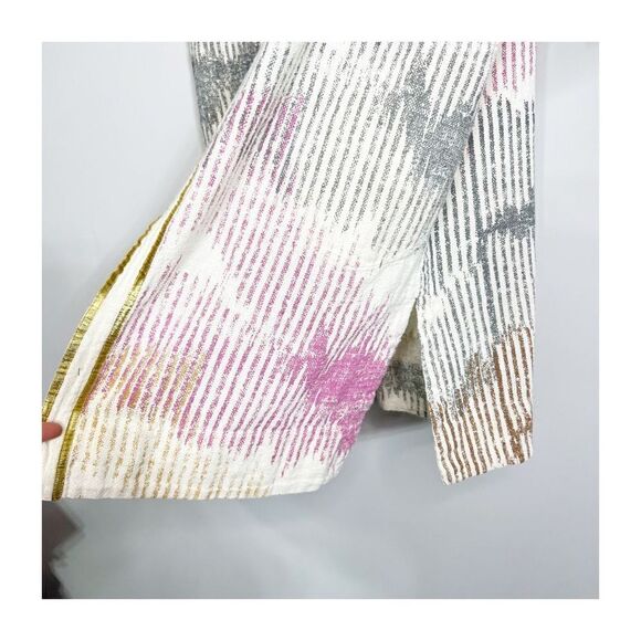 Soft Surroundings Rio Vista Cotton a short sleeve Upen Cardigan Size S M Boho - Picture 6 of 8